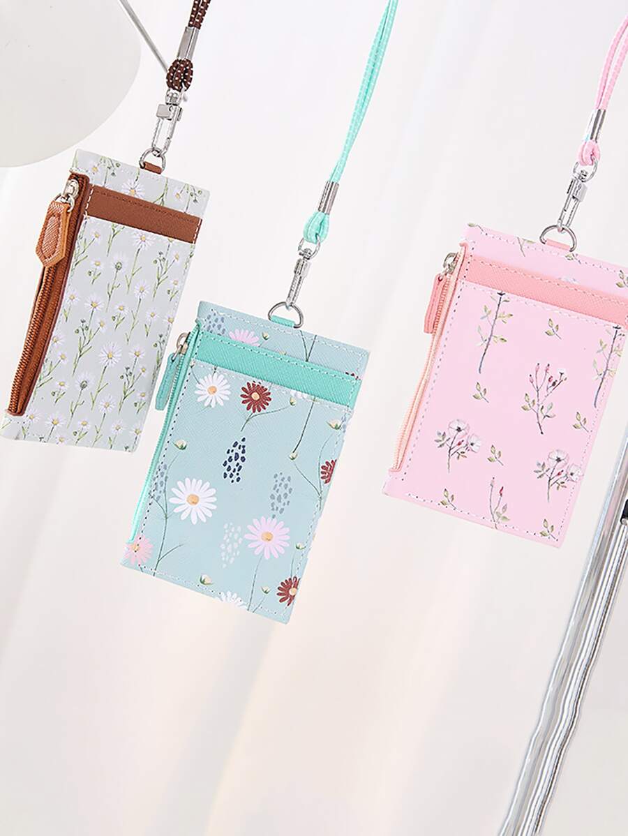 1pc In hoa ngẫu nhiên Bìa thẻ ID - Nhiều màu - Xem 1