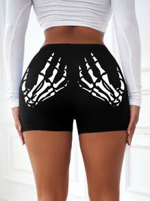 SHEIN SXY Quần tất nữ Lễ Các Thánh Giải trí - màu đen - Xem 2