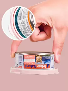 2 件/套随机颜色宠物罐盖盖子和勺子，爪印设计硅胶盖密封盖适用于大多数狗/猫罐头食品 - 彩色 - 查看 6