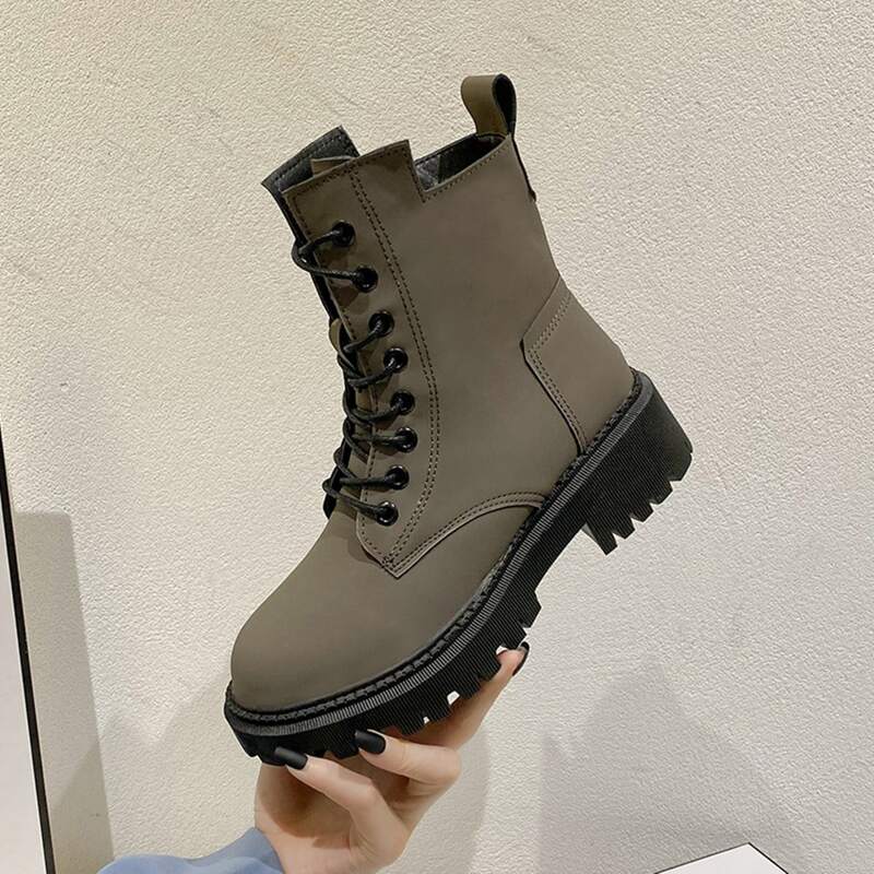 

Lace Up Front Combat Boots, Army green