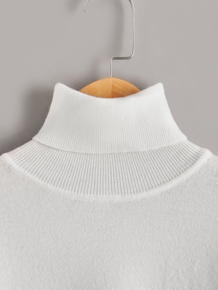 Tween Boy Casual Versatile Solid Color Turtleneck Sweater, Autumn/Winter