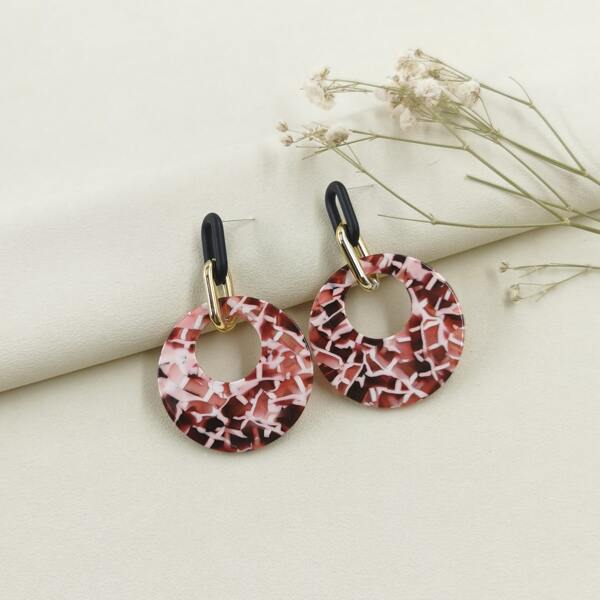

Round Drop Earrings, Multicolor