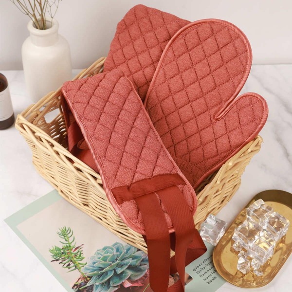 

3pcs Plain Exfoliating Strip & Glove, Red