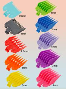 10 件装电动理发器限位梳，头发限位梳通用套装，8 种尺寸彩色专业理发器护罩导梳适合所有电动理发器剃须刀替换护罩导梳套装适用于男士理发