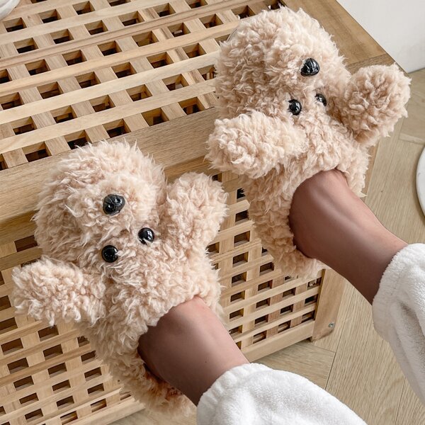 

Cartoon Graphic Novelty Slippers, Khaki