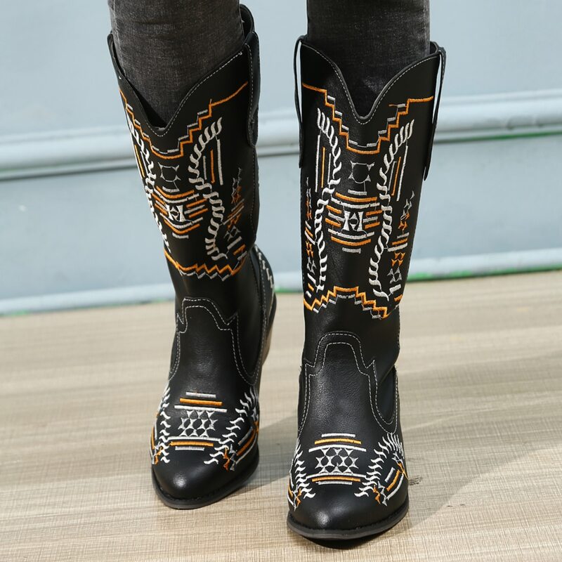 

Point Toe Riding Boots, Black