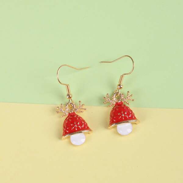 

Girls Christmas Antlers Decor Earrings, Red