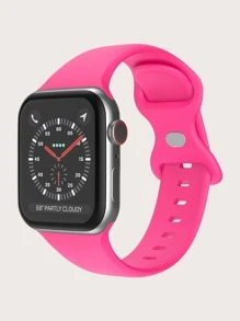 素色矽膠錶帶適用於Apple Watch - 粉色 - 查看 1