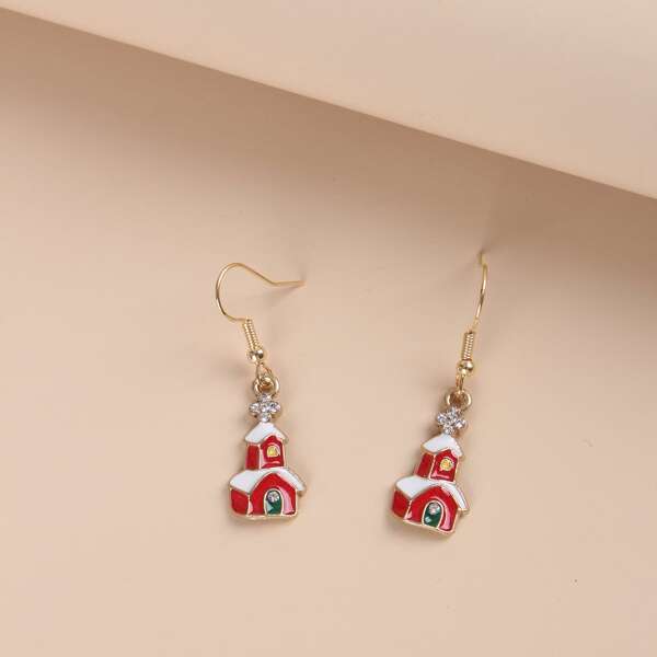 

Christmas House Drop Earrings, Multicolor
