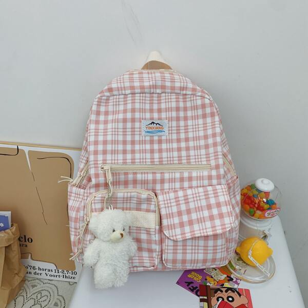 

Tartan Large Capacity Backpack, Multicolor