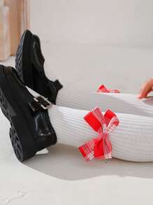 Toddler Girls Bow Decor Tights - Multicolor - View 4