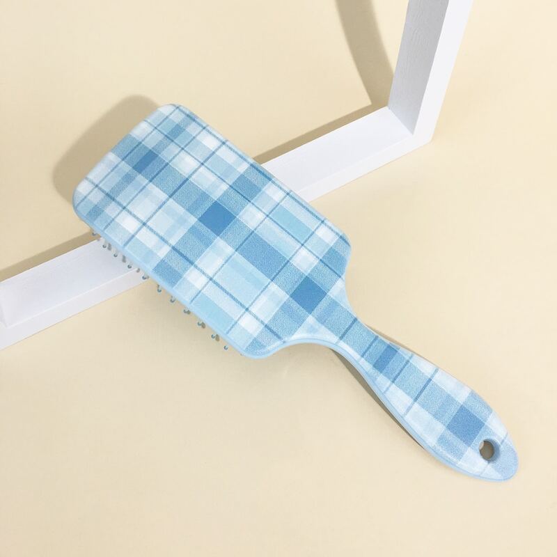

1pc Plaid Pattern Cushion Hair Brush, Multicolor