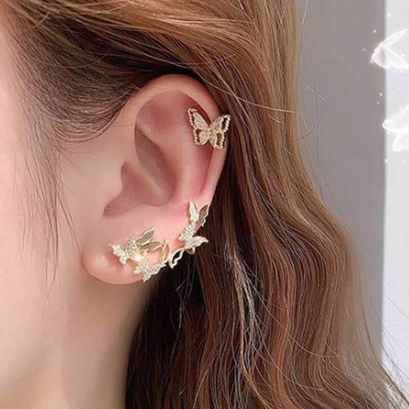 

Butterfly Decor Earrings, Gold