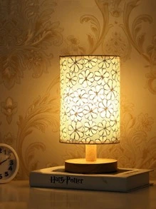 Flower Design Table Lamp - Yellow - View 1