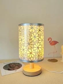 Flower Design Table Lamp - Yellow - View 2