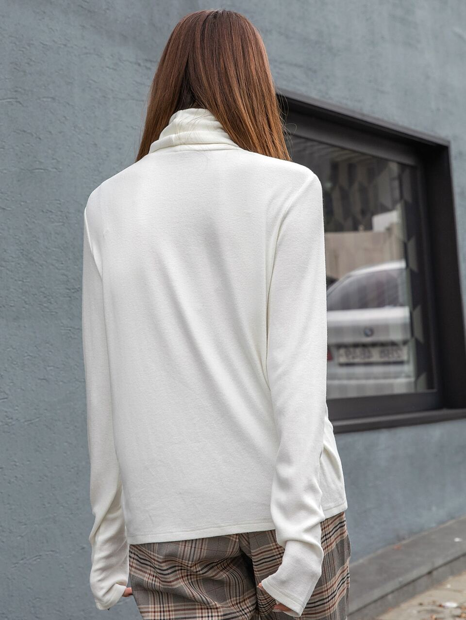 Solid Turtleneck Tee