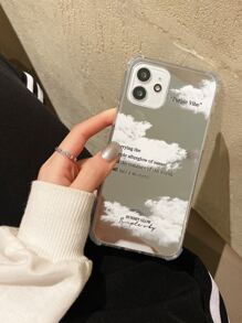 雲パターン 鏡 スマホケース