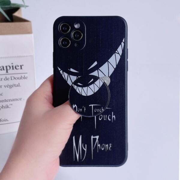 

Graphic Phone Case With Stand-Out Phone Grip, Black and white