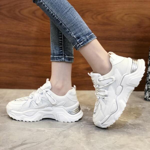 

Minimalist Breathable Chunky Sneakers, White