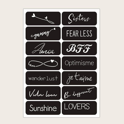 1sheet Letter Graphic Tattoo Stencil