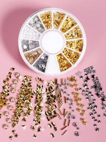 1 hộp móng tay trang trí họa tiết hình học - Nhiều màu - Xem 1