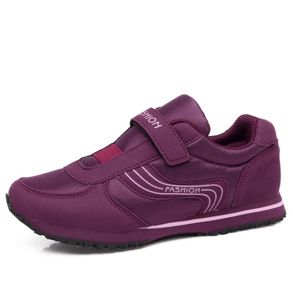 

Letter Graphic Nylon Velcro Strap Sneakers, Purple