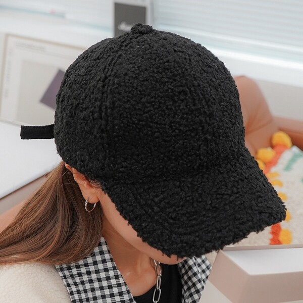 

Fuzzy Baseball Cap, Black