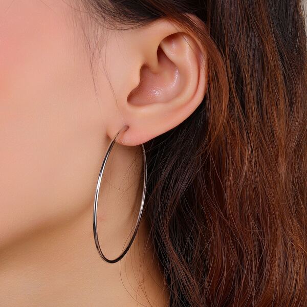 

Simple Hoop Earrings, Silver