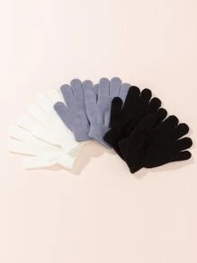 兒童3雙素色手套 - 彩色 - 查看 2