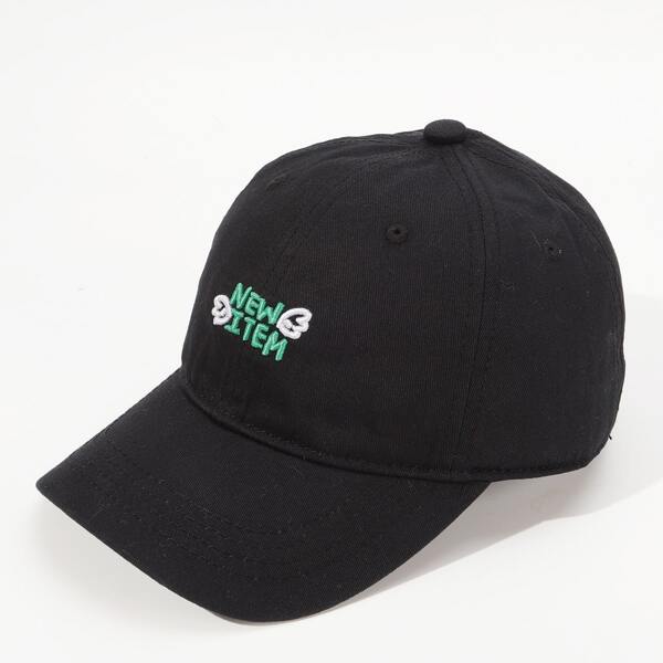 

Kids Letter Embroidered Baseball Cap, Black