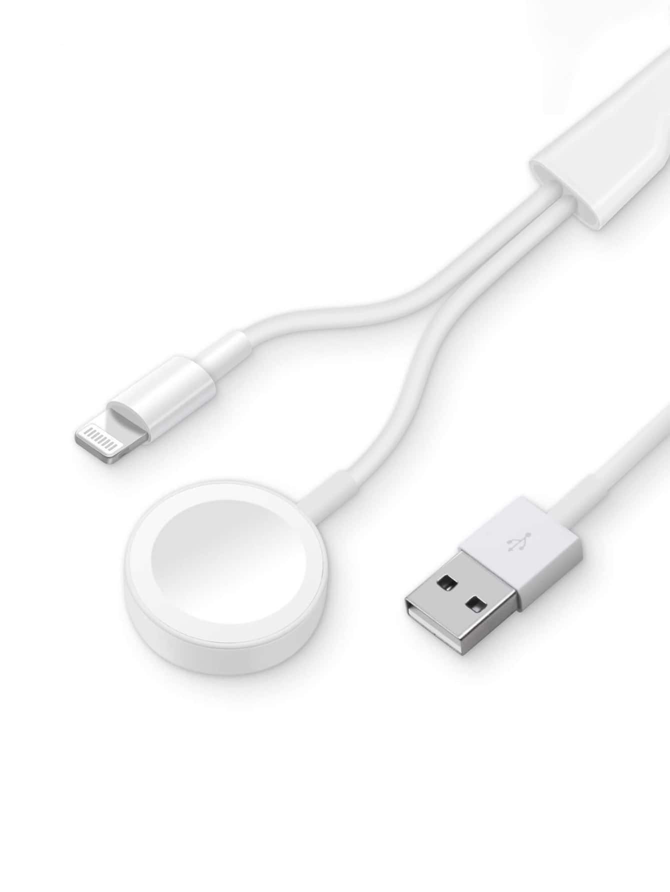 二合一充电器，兼容 和 Apple Phone - 白色 - 查看 1