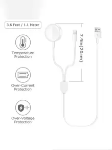 二合一充电器，兼容 和 Apple Phone - 白色 - 查看 4