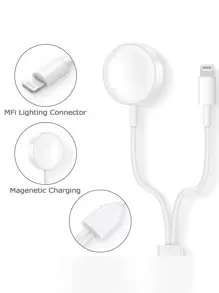 二合一充电器，兼容 和 Apple Phone - 白色 - 查看 5