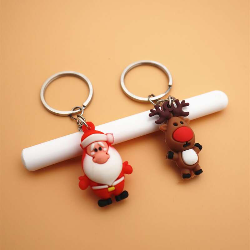 

2pcs Random Christmas Decor Keychain, Silver