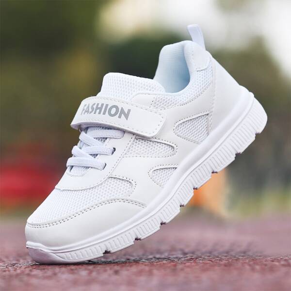 

Girls Minimalist Lace-up Front Hollow Out Sneakers, White