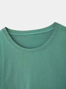 Eggmart 鴨子標語圖案四四方方T恤 - 綠色 - 查看 4