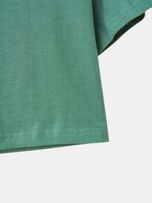 Eggmart 鴨子標語圖案四四方方T恤 - 綠色 - 查看 6