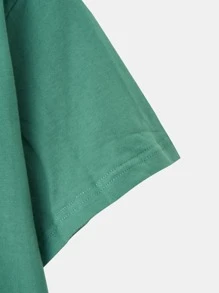 Eggmart 鴨子標語圖案四四方方T恤 - 綠色 - 查看 5