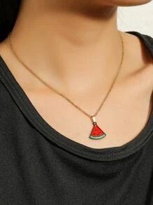 西瓜墜飾項鍊 - 彩色 - 查看 1