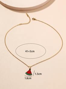 西瓜墜飾項鍊 - 彩色 - 查看 3