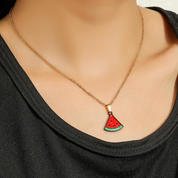 

Watermelon Charm Necklace, Multicolor