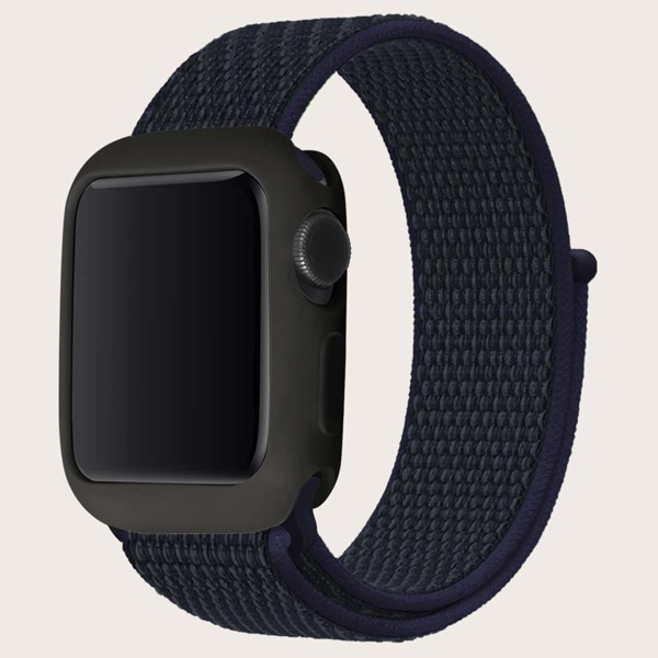 

1pc Watchband & 1pc Plain Case For iWatch, Multicolor