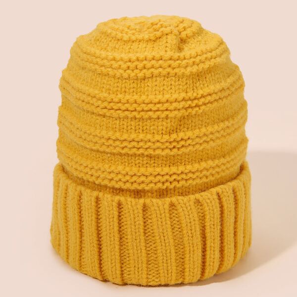 

Minimalist Solid Beanie, Yellow