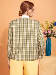 Modelyn Cazadora de tartán con botones - Multicolor - Ver 2