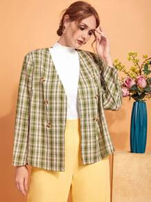 Modelyn Cazadora de tartán con botones - Multicolor - Ver 3