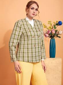 Modelyn Cazadora de tartán con botones - Multicolor - Ver 5