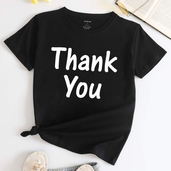 

Slogan Graphic Short Sleeve Tee, Black