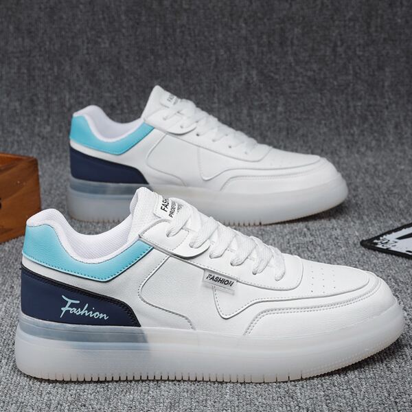 

Men Letter Graphic Lace-up Front Skate Shoes, White