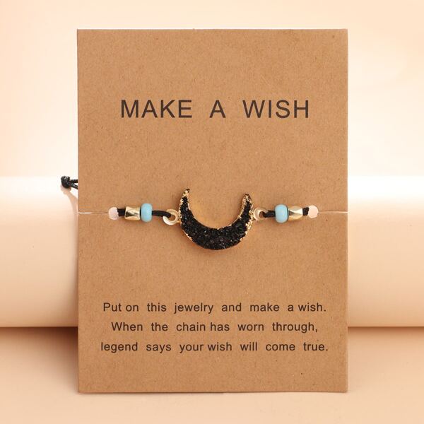 

Moon Decor Bracelet, Black