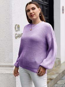 Jersey unicolor de manga obispo - Lila Púrpura - Ver 3